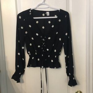 polka dot blouse